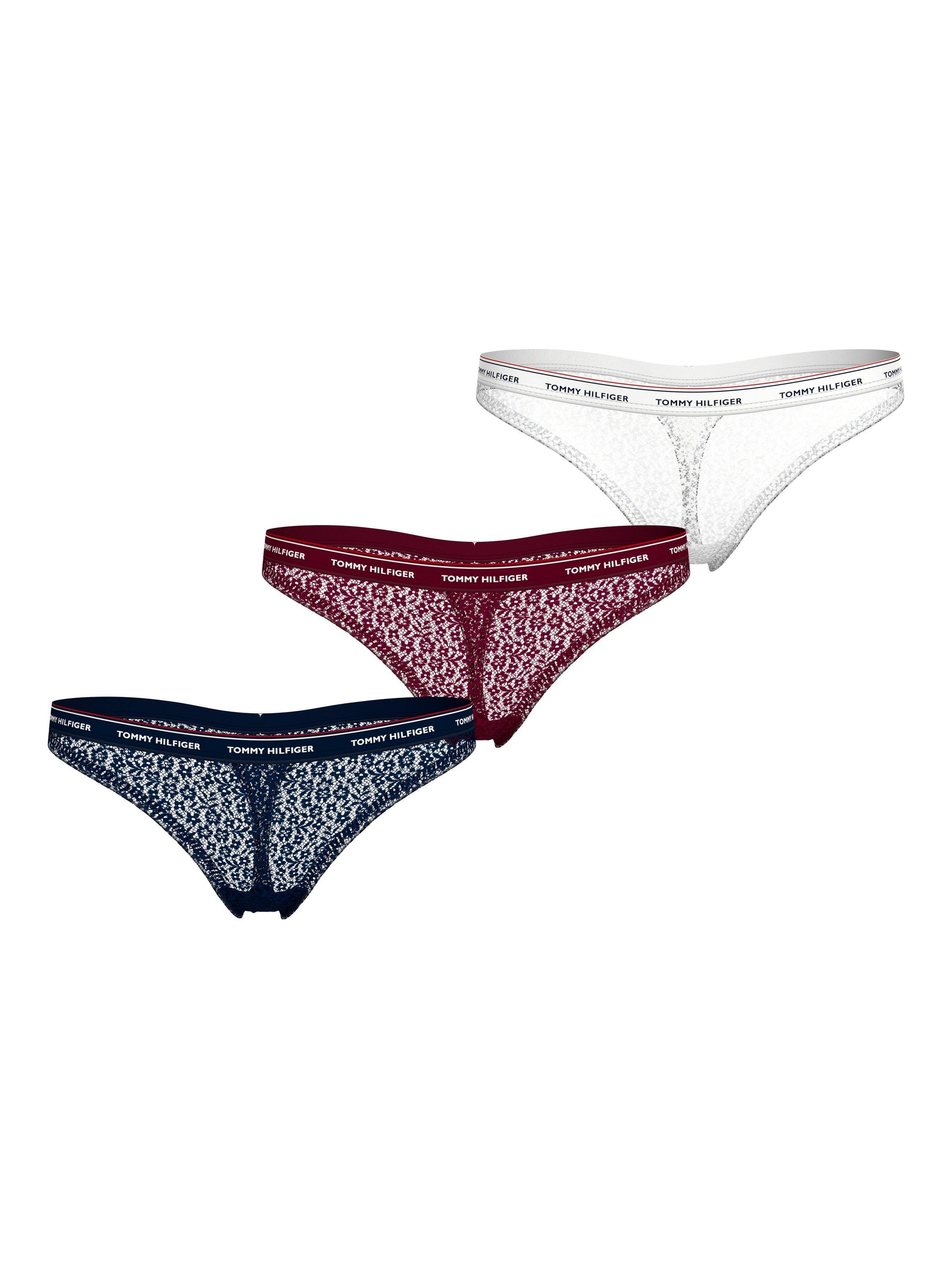 Tommy Hilfiger Lace Thongs, Pack of 3, Desert Sky/Multi