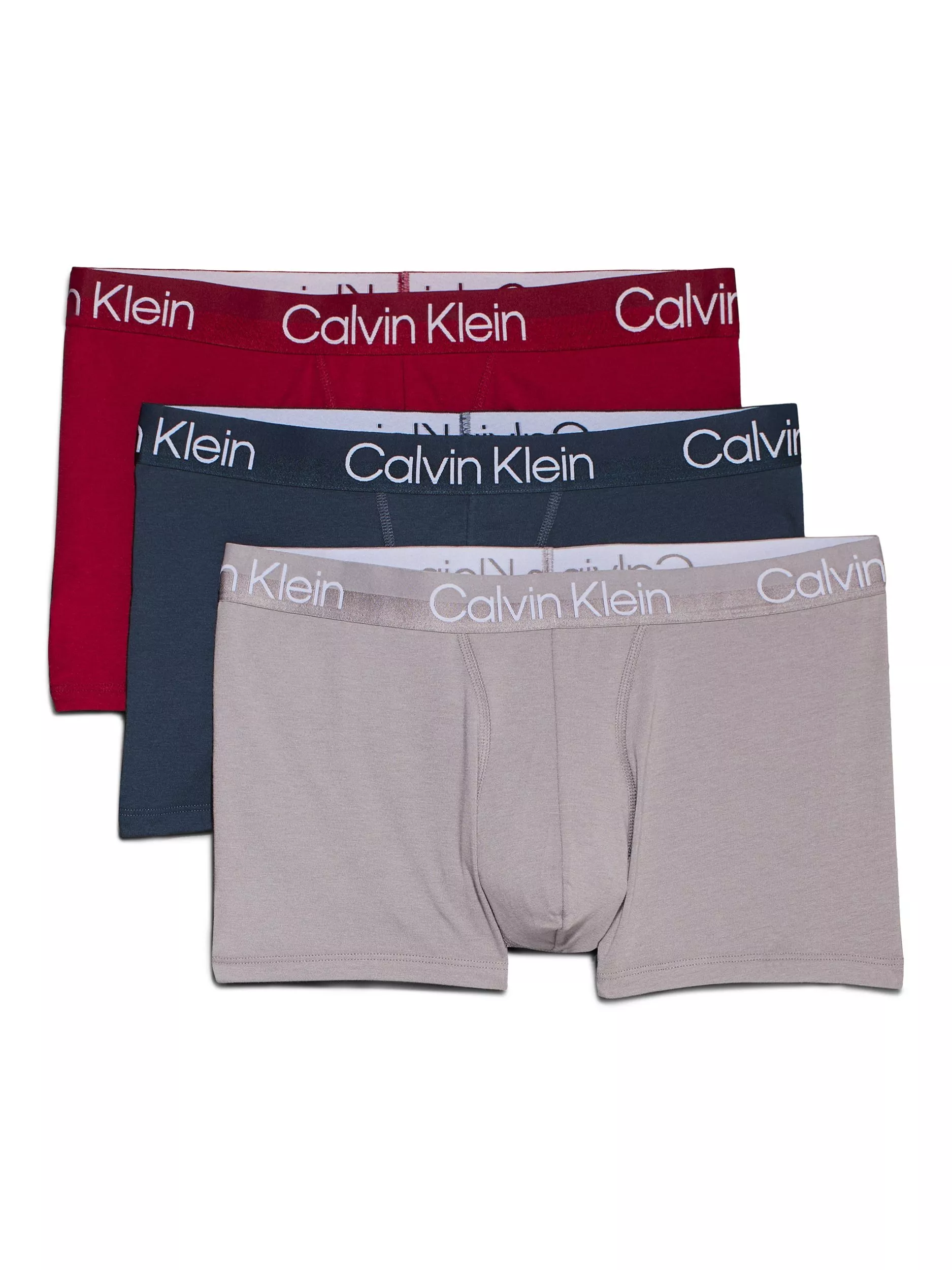 Calvin Klein Low Rise Cotton Stretch Trunks, Pack of 3, Navy Stone