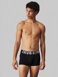 Calvin Klein Logo Trunks, Pack of 3, Black, Tickled Green