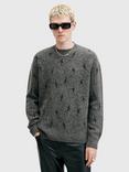 AllSaints Zap Crew Jumper, Grey Multi Grey