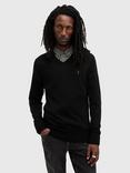 AllSaints Mode Merino V-Neck Jumper, Black