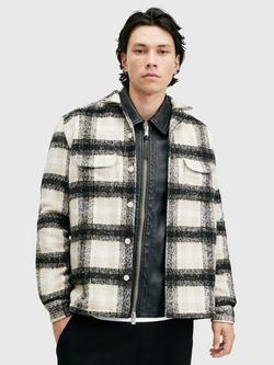 AllSaints Lapse Long Sleeve Shirt, Black/Multi, Black/Multi