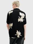 AllSaints Lachaise Floral Short Sleeve Shirt, Black/Multi