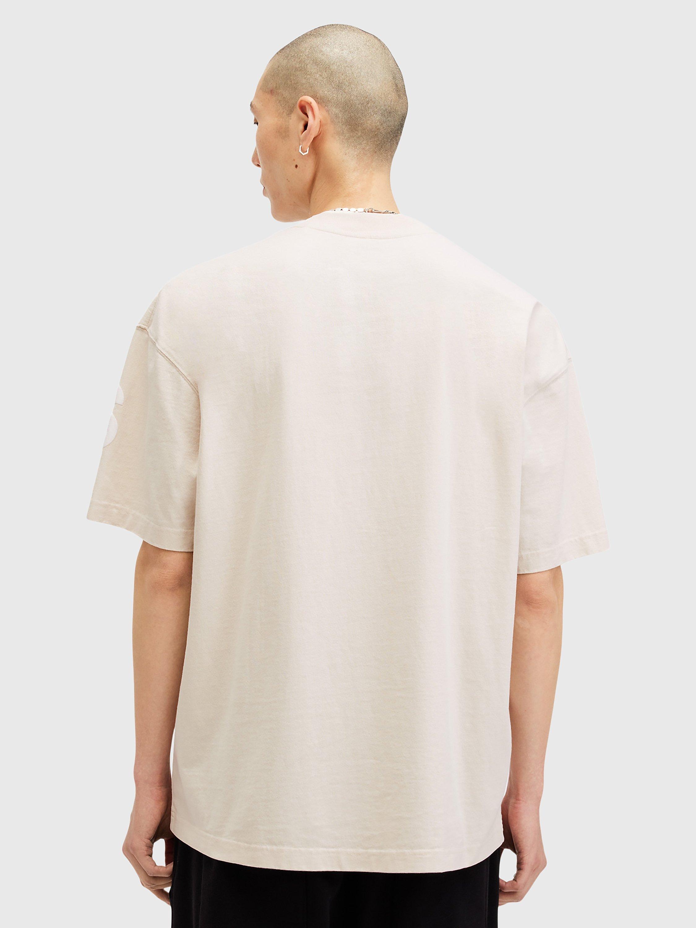 Product image 2 of 6, which shows AllSaints Biggy Short Sleeve Crew T-Shirt, Natural Taupe, XS