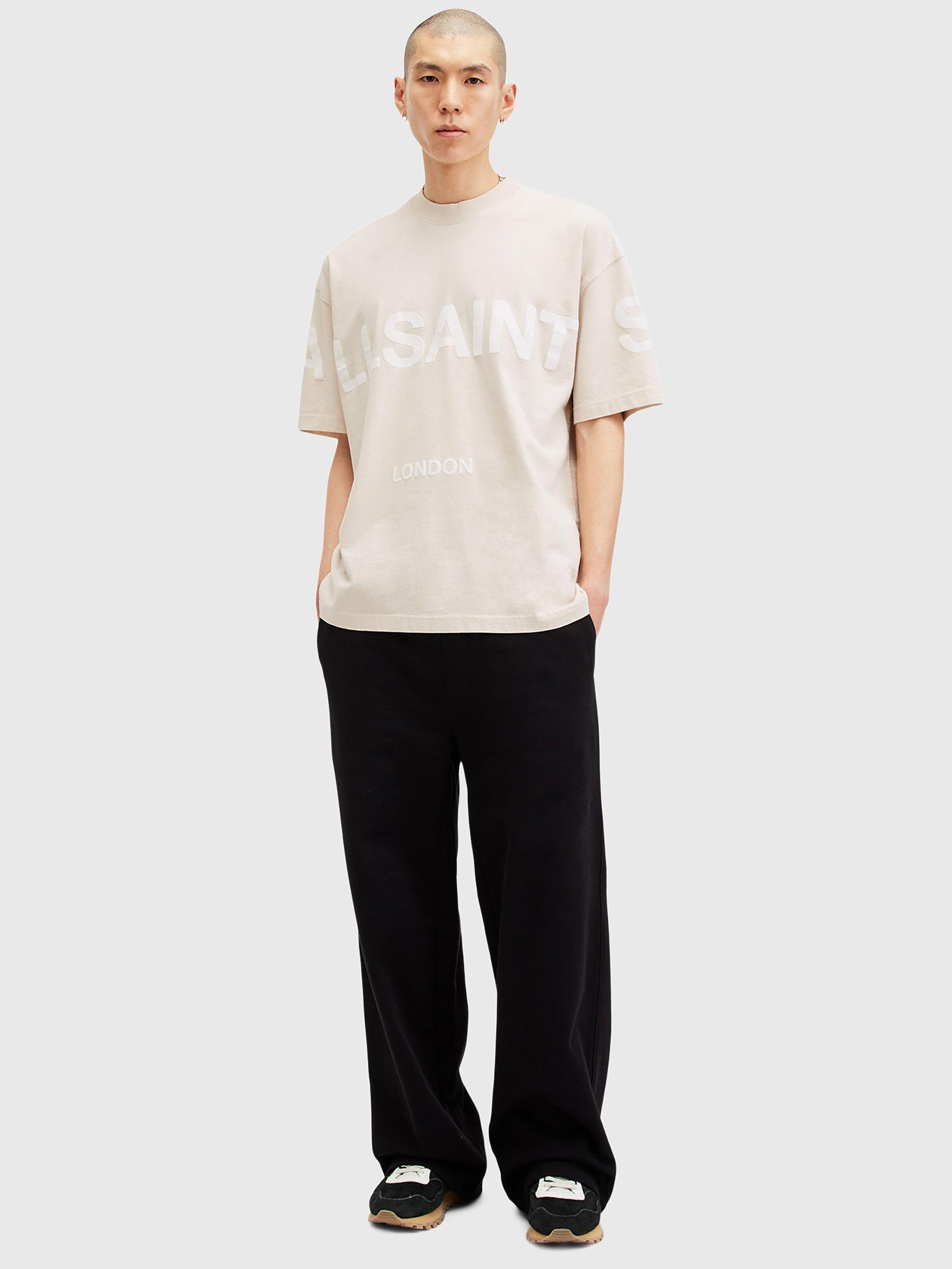 Product image 3 of 6, which shows AllSaints Biggy Short Sleeve Crew T-Shirt, Natural Taupe, XS