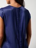 Ro&Zo Satin Gathered Front Top, Blue