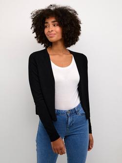 KAFFE Fenia Open Neck Cardigan, Deep Black, Deep Black