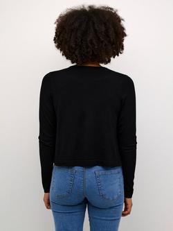 KAFFE Fenia Open Neck Cardigan, Deep Black - view 2, Deep Black