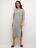 KAFFE Lola Rib Knit Jumper Dress, Grey Melange