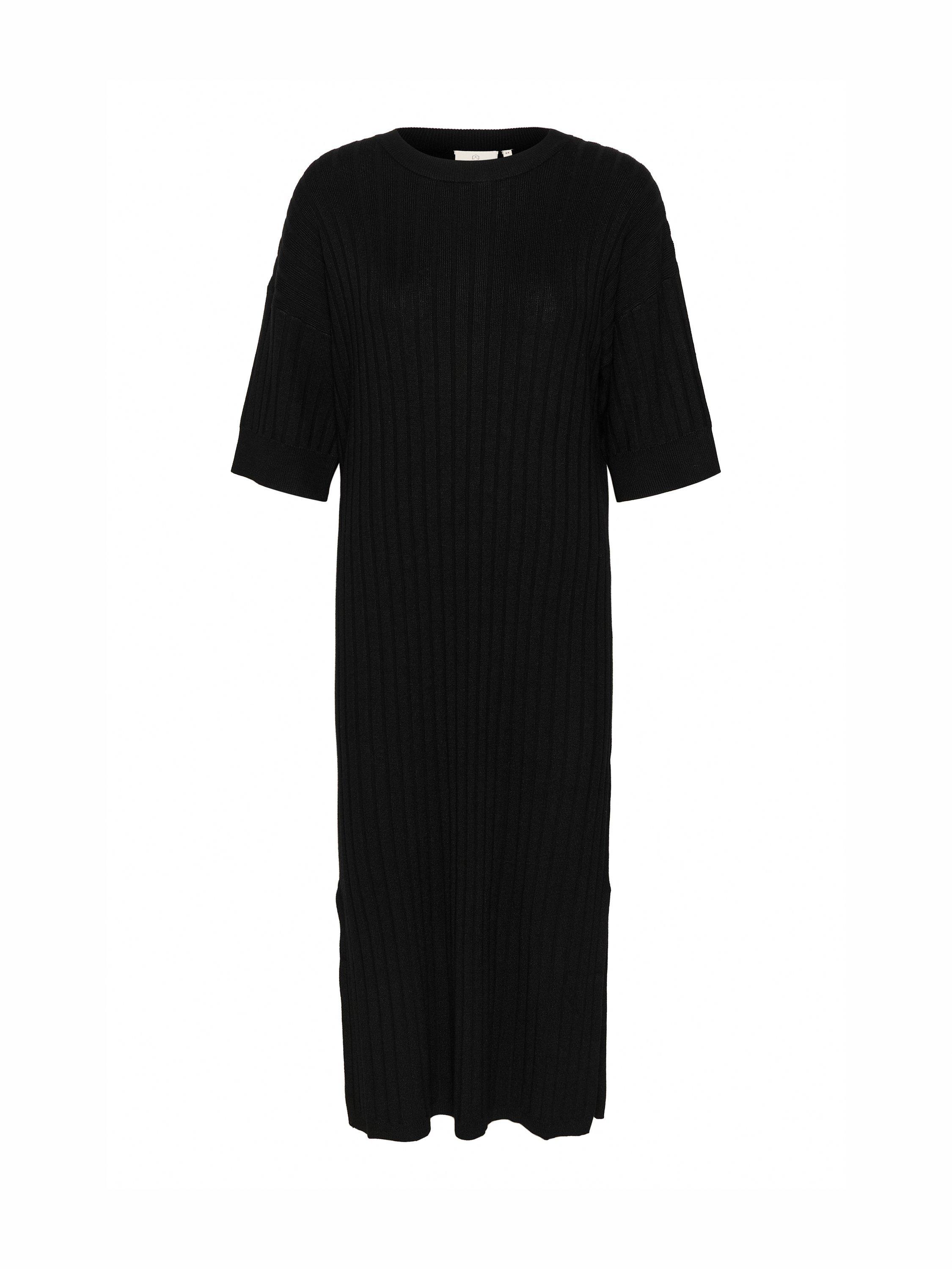 Product image 3 of 4, which shows KAFFE Lola Rib Knit Dress, Black Deep, L