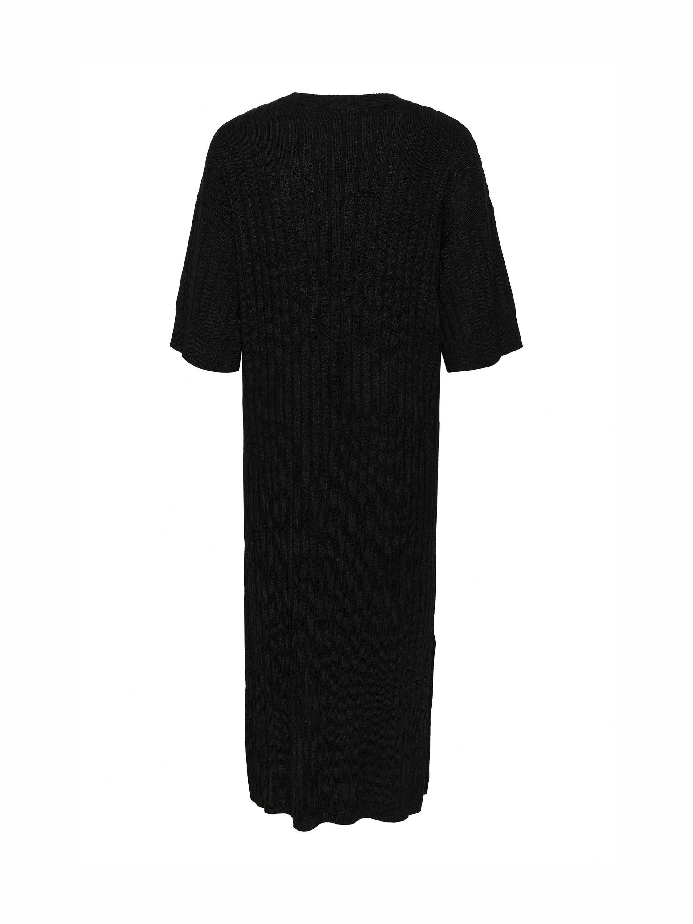 Product image 4 of 4, which shows KAFFE Lola Rib Knit Dress, Black Deep, L