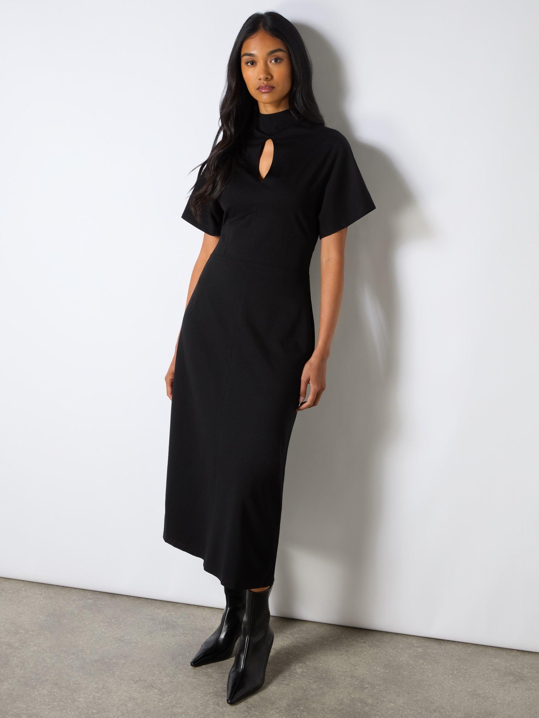 Product image 1 of 4, which shows Ro&Zo Ponte Corset Waist Dress, Black, 8