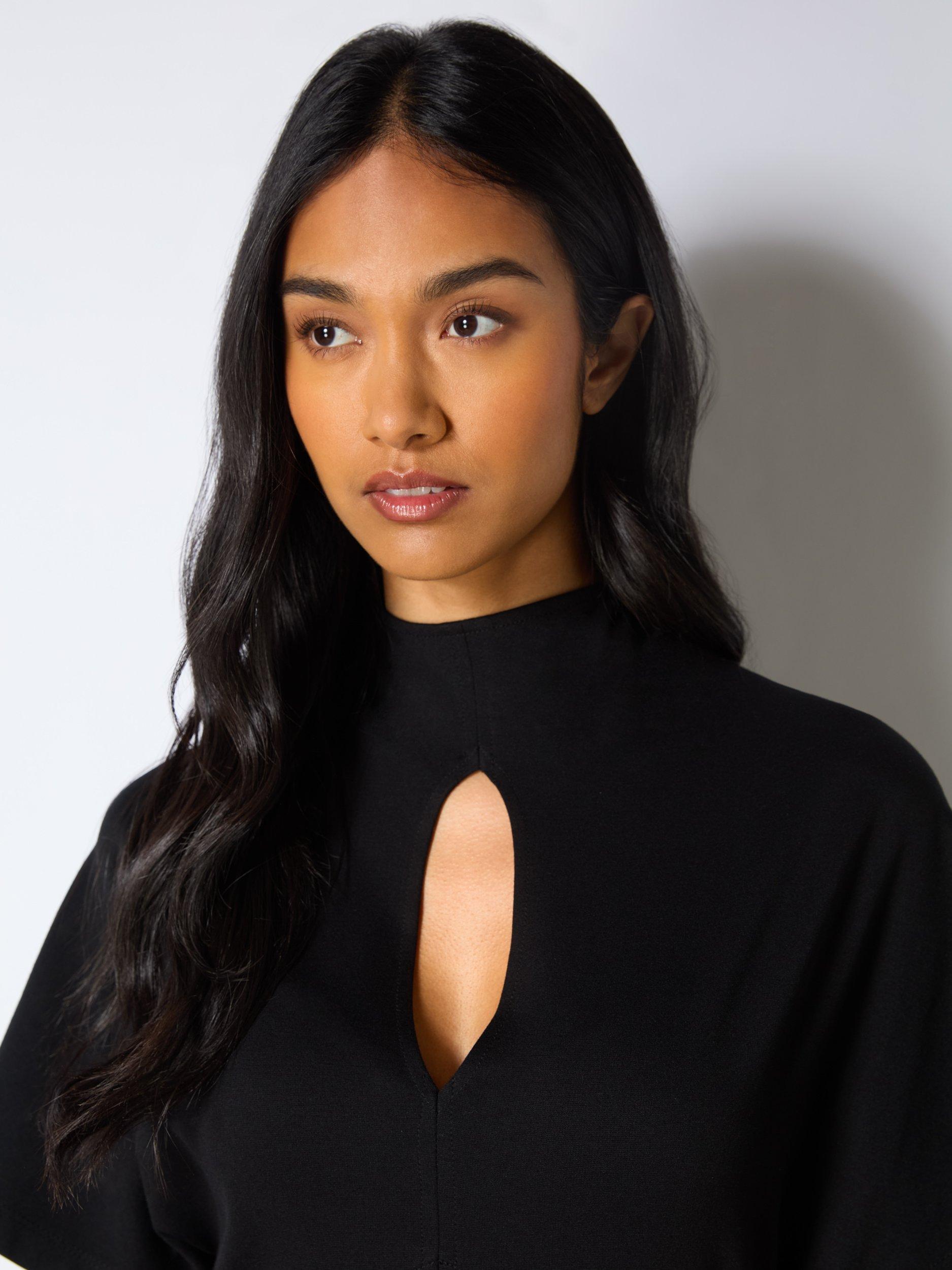 Product image 2 of 4, which shows Ro&Zo Ponte Corset Waist Dress, Black, 8