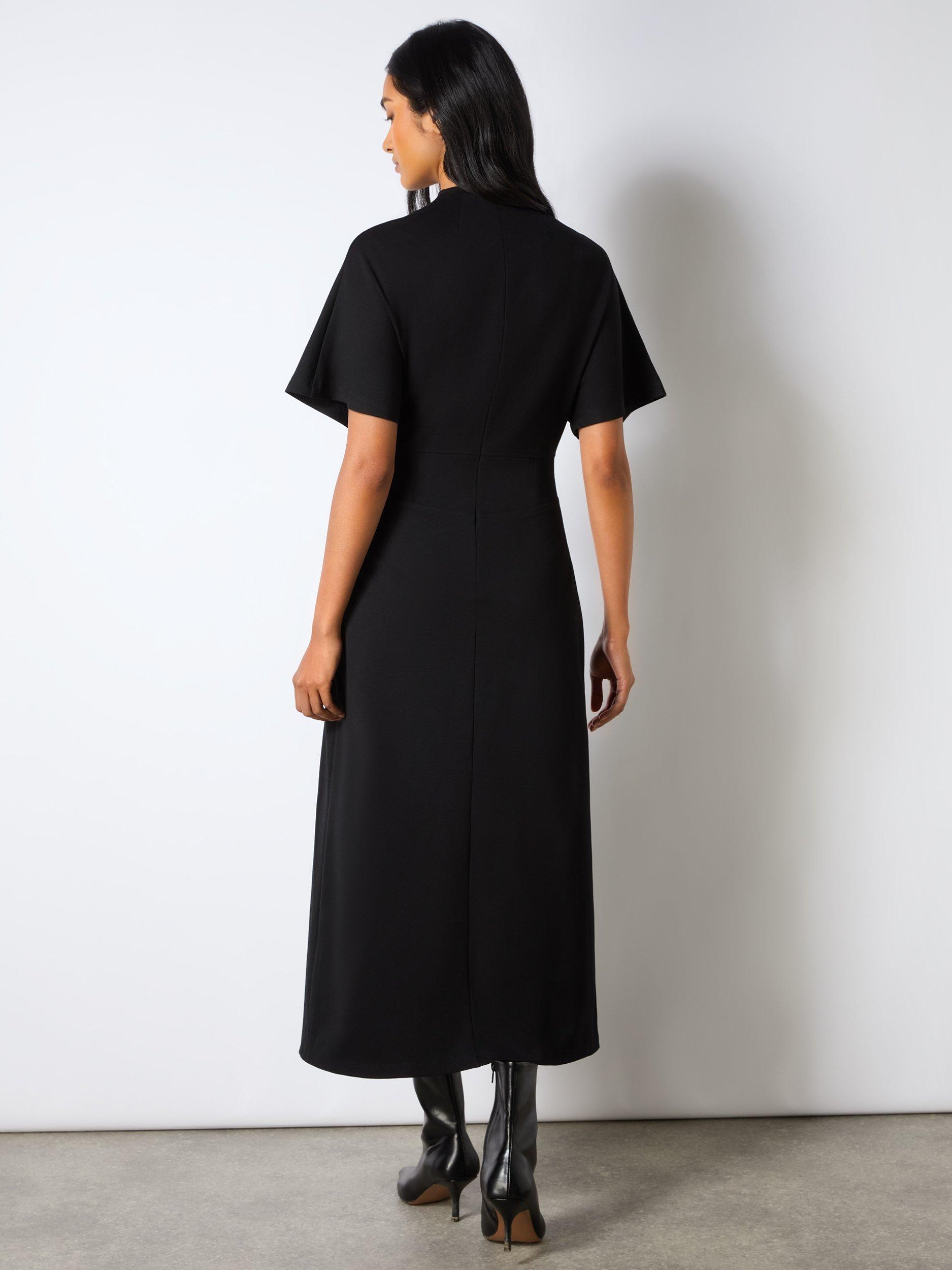 Product image 4 of 4, which shows Ro&Zo Ponte Corset Waist Dress, Black, 8
