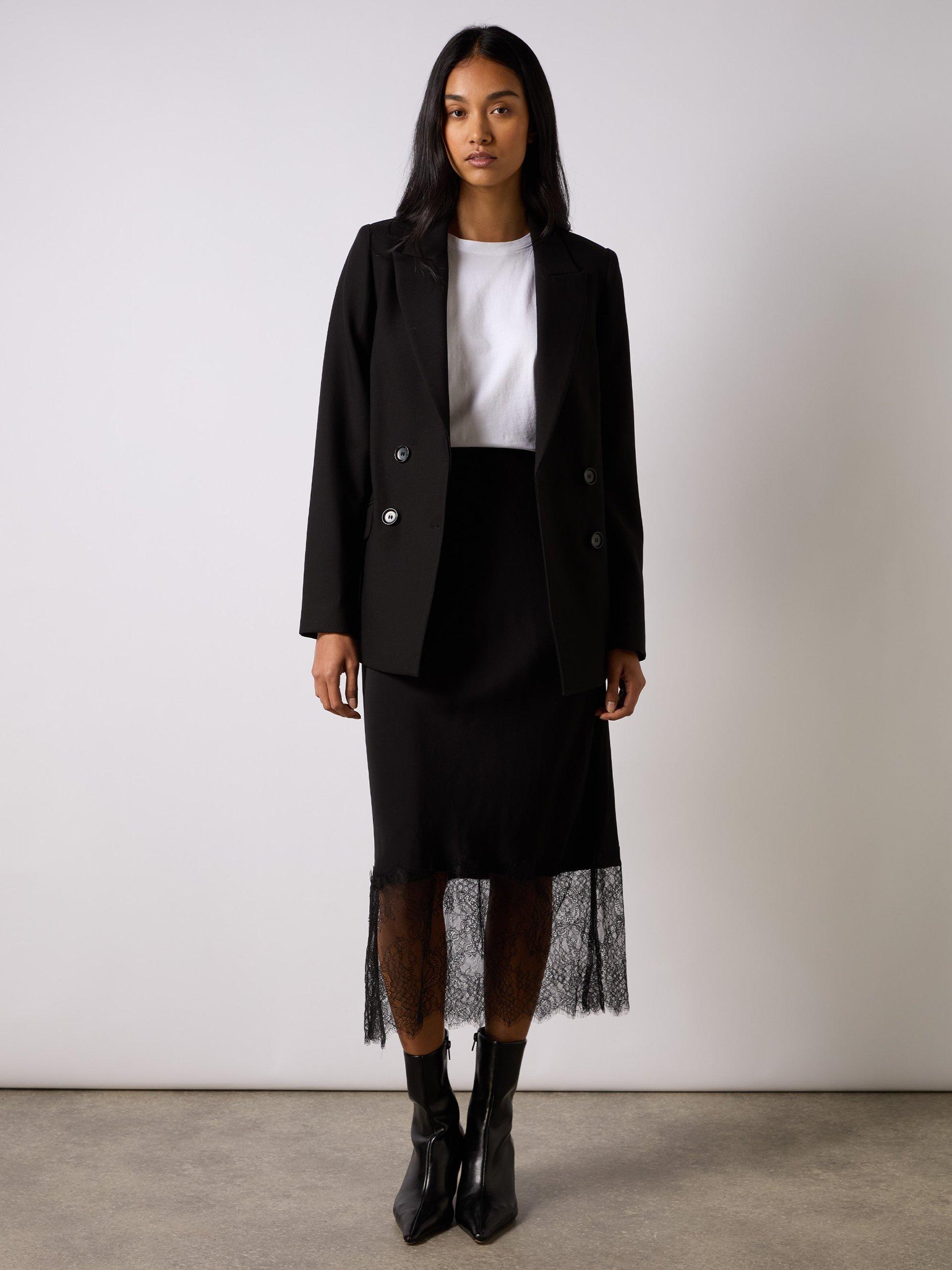 Ro&Zo Double Breasted Blazer, Black