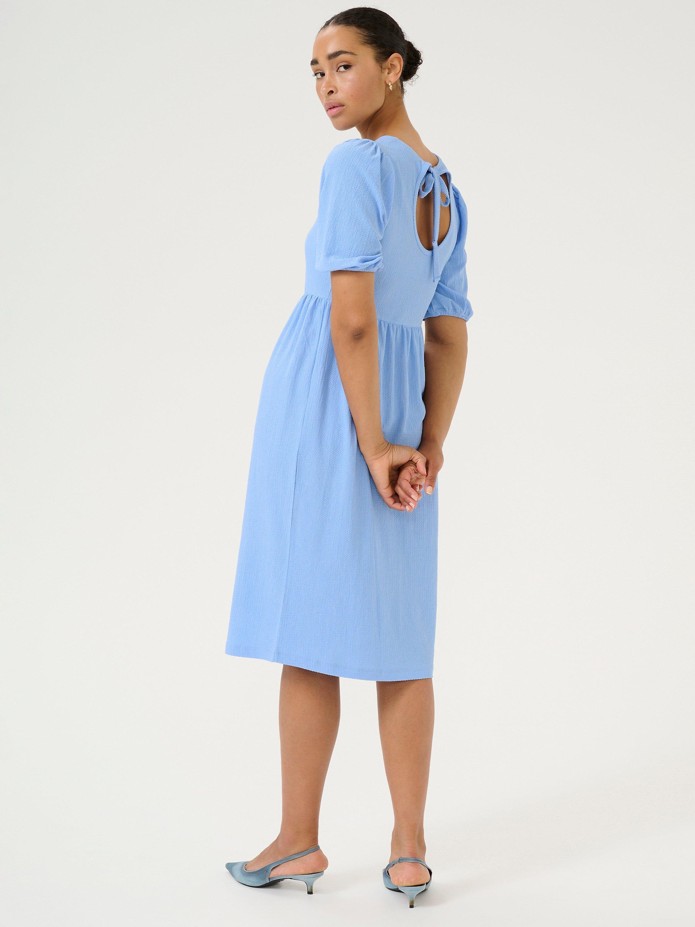 Product image 2 of 6, which shows KAFFE KAveneda Knee Length Dress, Vista Blue, XS