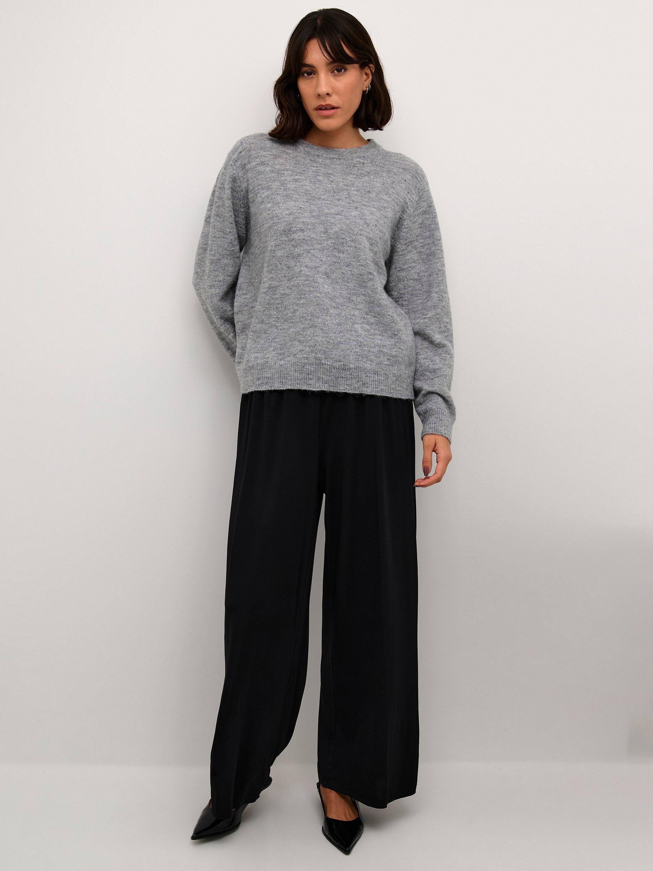 KAFFE KAmalene Wrap Jumper, Grey Melange, L