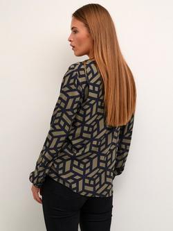 KAFFE Jalie Geometric Print Blouse - view 2, Rock/Black