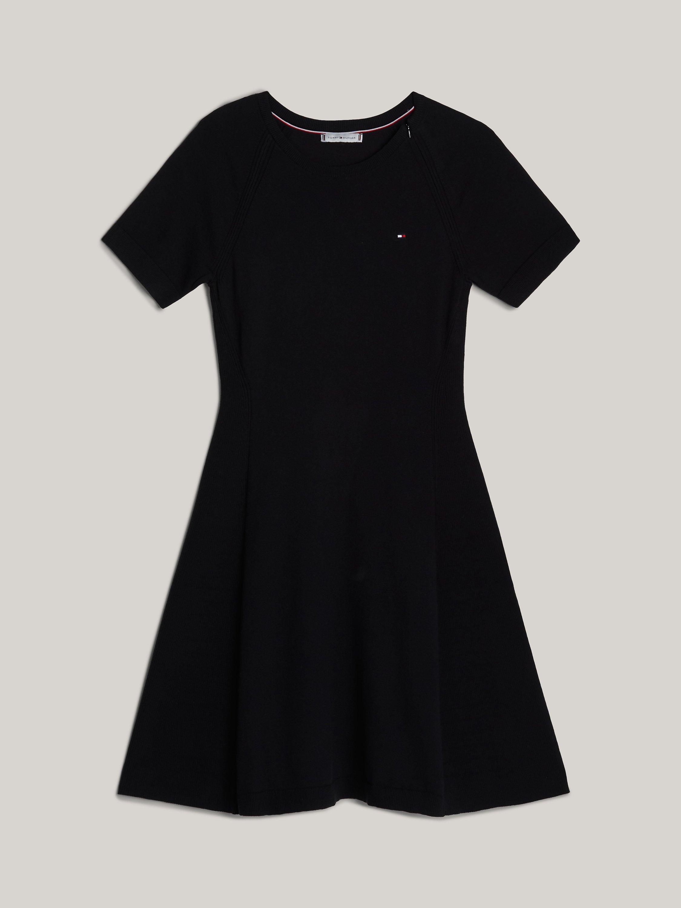 Product image 1 of 6, which shows Tommy Hilfiger Organic Cotton Blend Jersey Dress, Black, L