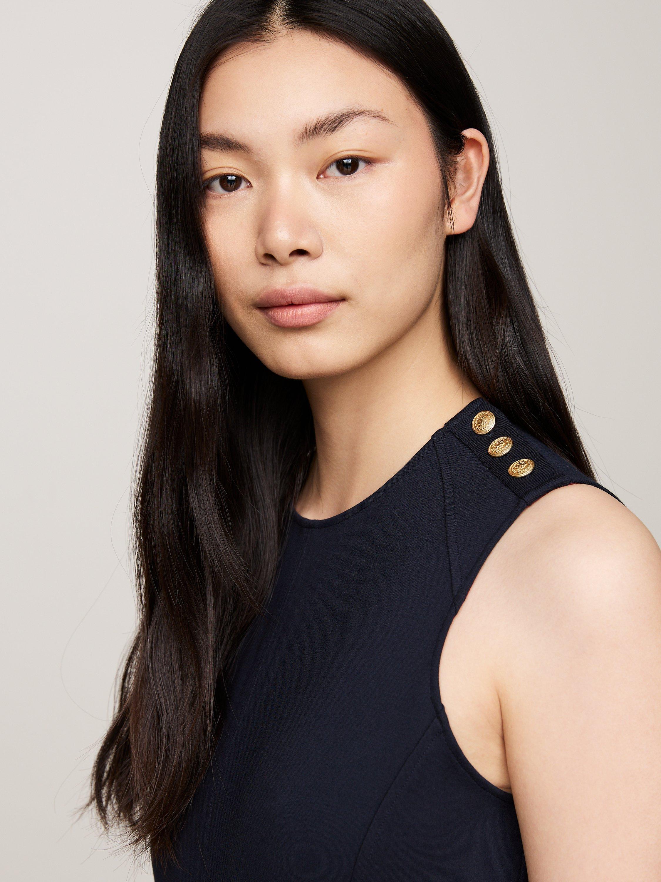 Product image 2 of 5, which shows Tommy Hilfiger Punto Bodycon Dress, Desert Sky, 4