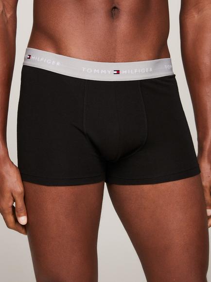 Tommy Hilfiger Essential Logo Waistband Trunks, Pack of 3, Grey/Black/White - view 2, Grey/Black/White