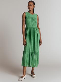 Ghost Sandy Poppy Georgette Dress, Green, Green