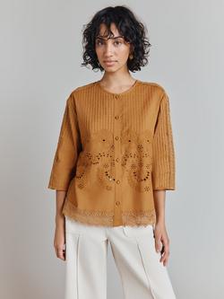 Ghost Eden Embroidered Blouse, Camel - view 2, Camel