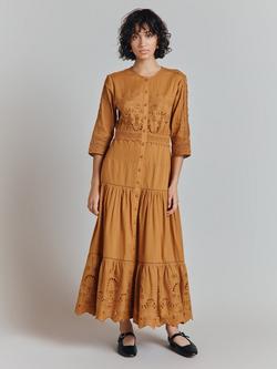 Ghost Blair Embroidered Dress, Camel, Camel
