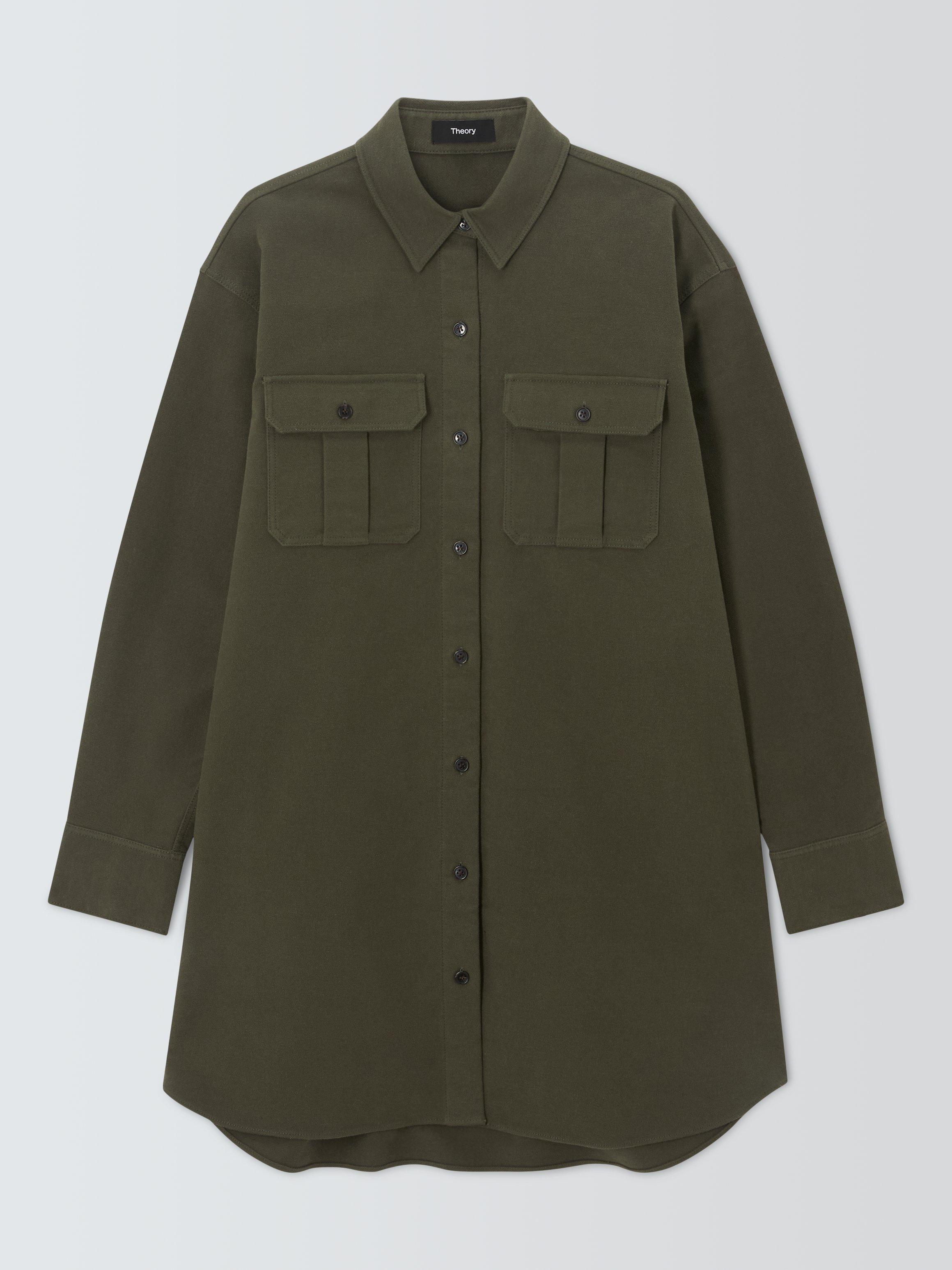 Product image 4 of 4, which shows Theory Mistry Oversized Shirt, Khaki, M