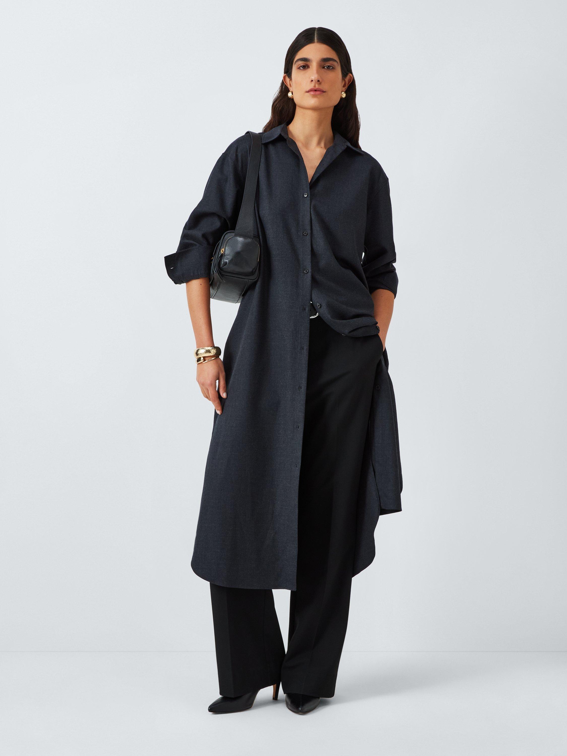 Theory Wool Blend Maxi Dress, Grey