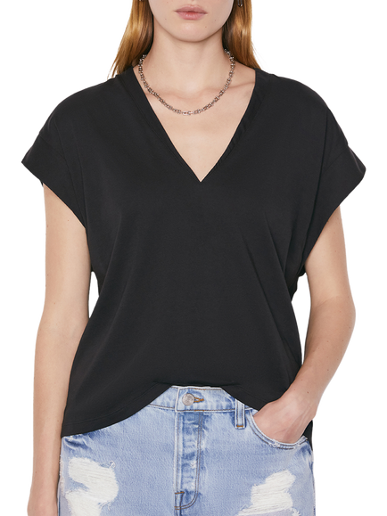 FRAME Le Mid Rise Organic Pima Cotton T-Shirt, Black