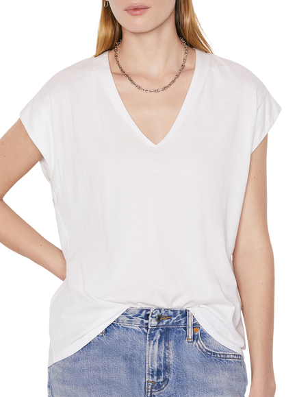 FRAME Le Mid Rise Organic Pima Cotton T-Shirt, White
