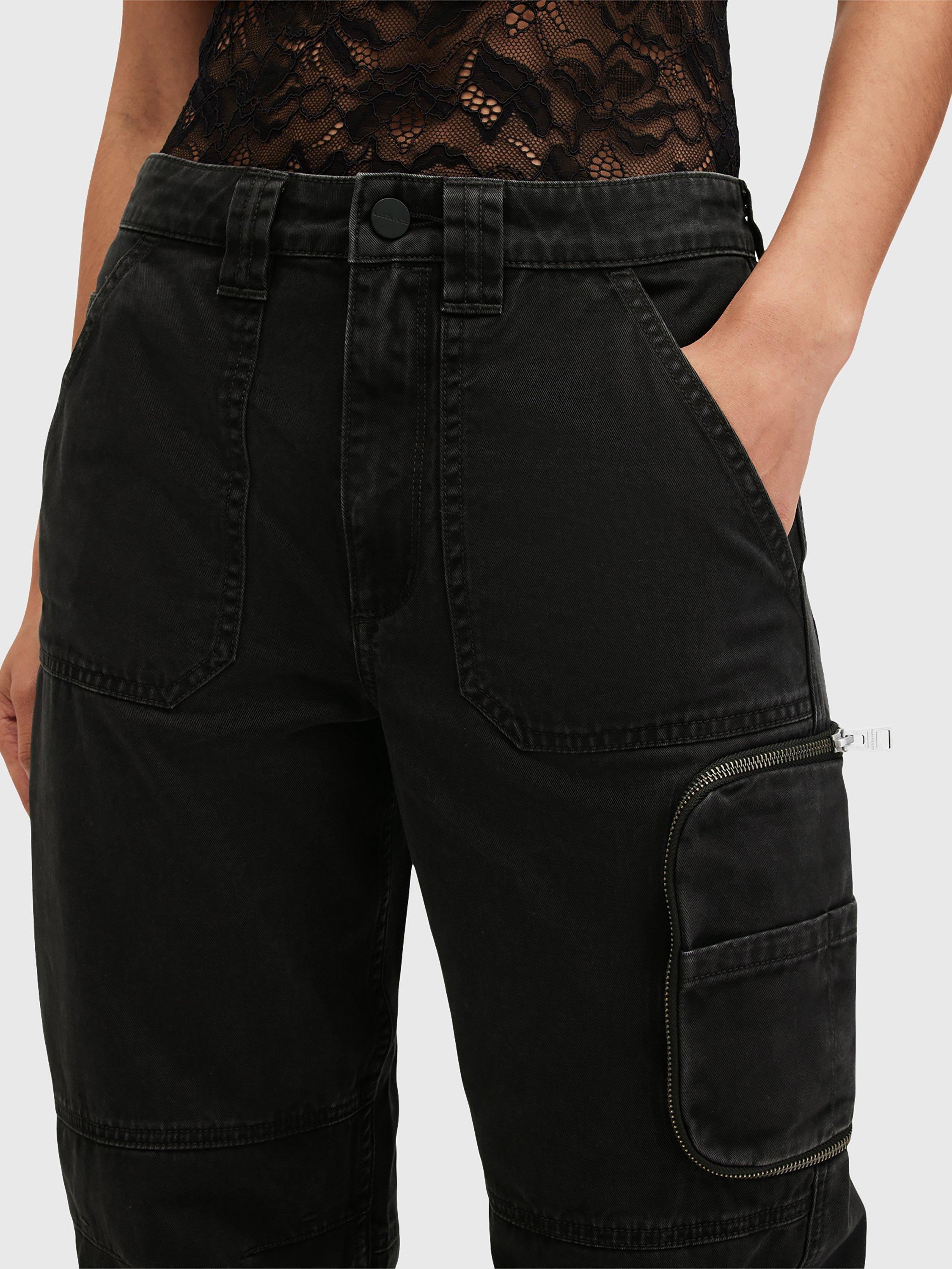 Product image 5 of 10, which shows AllSaints Florence Denim Joggers, Nearly Black, 6