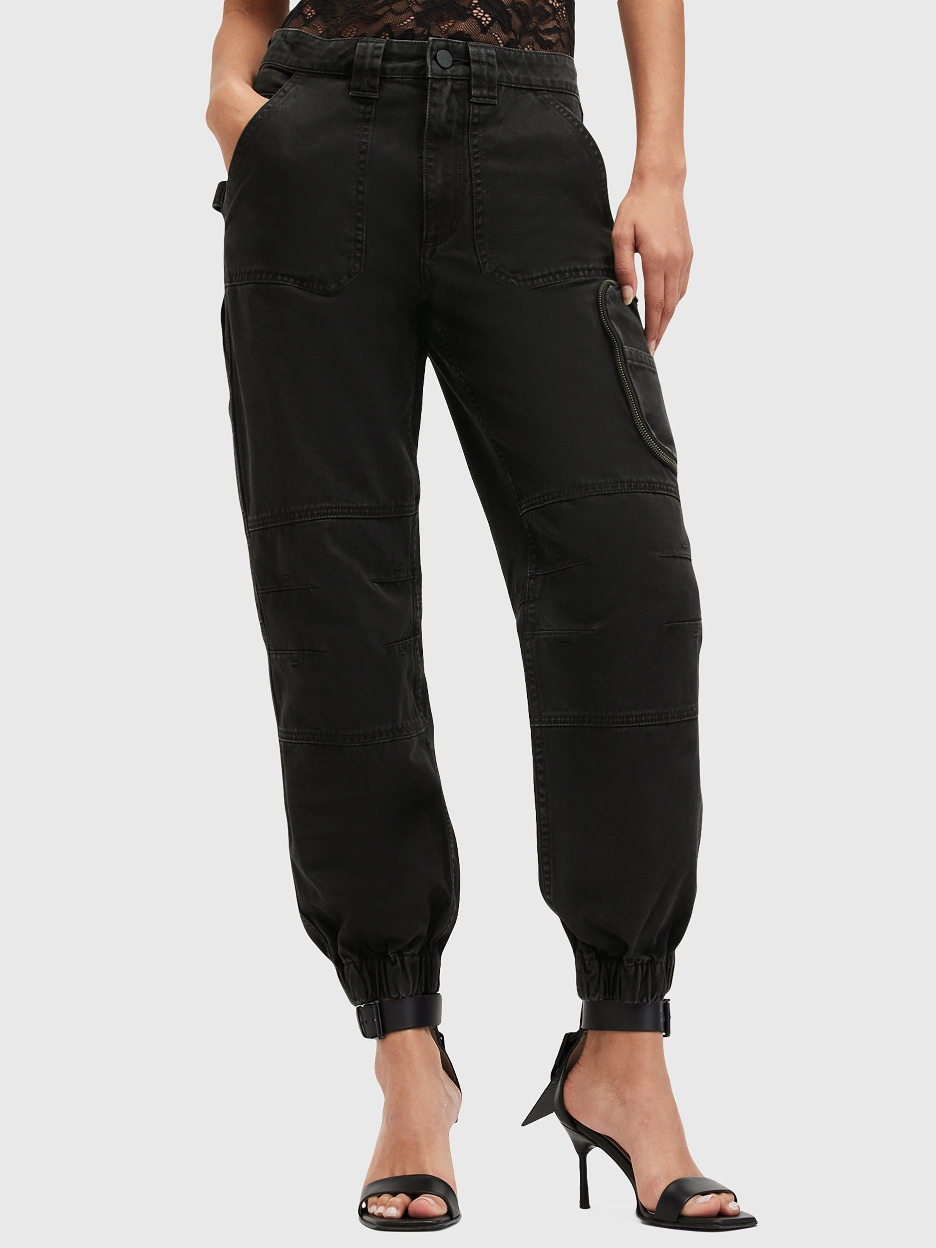 Product image 6 of 10, which shows AllSaints Florence Denim Joggers, Nearly Black, 6