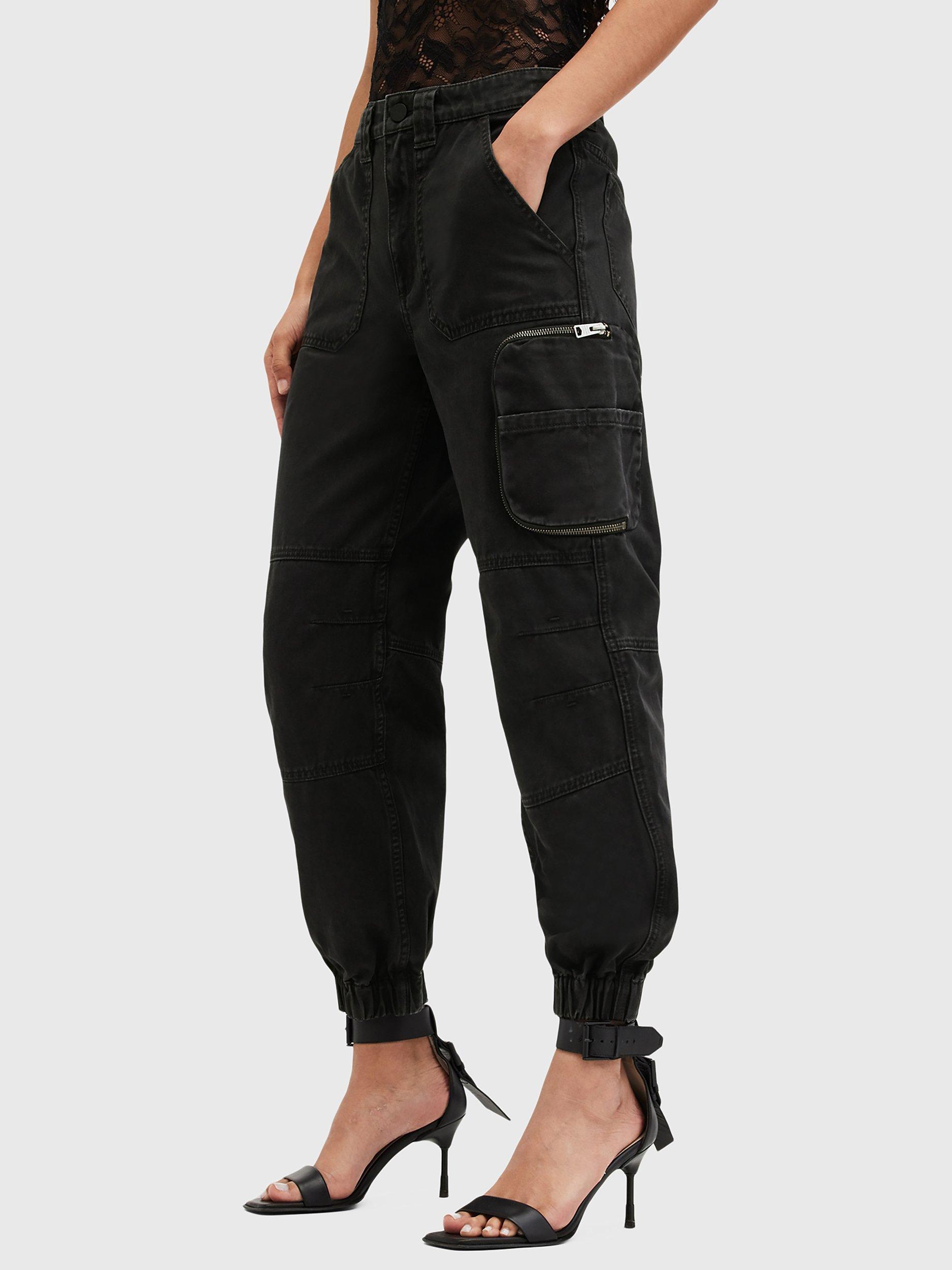 Product image 7 of 10, which shows AllSaints Florence Denim Joggers, Nearly Black, 6