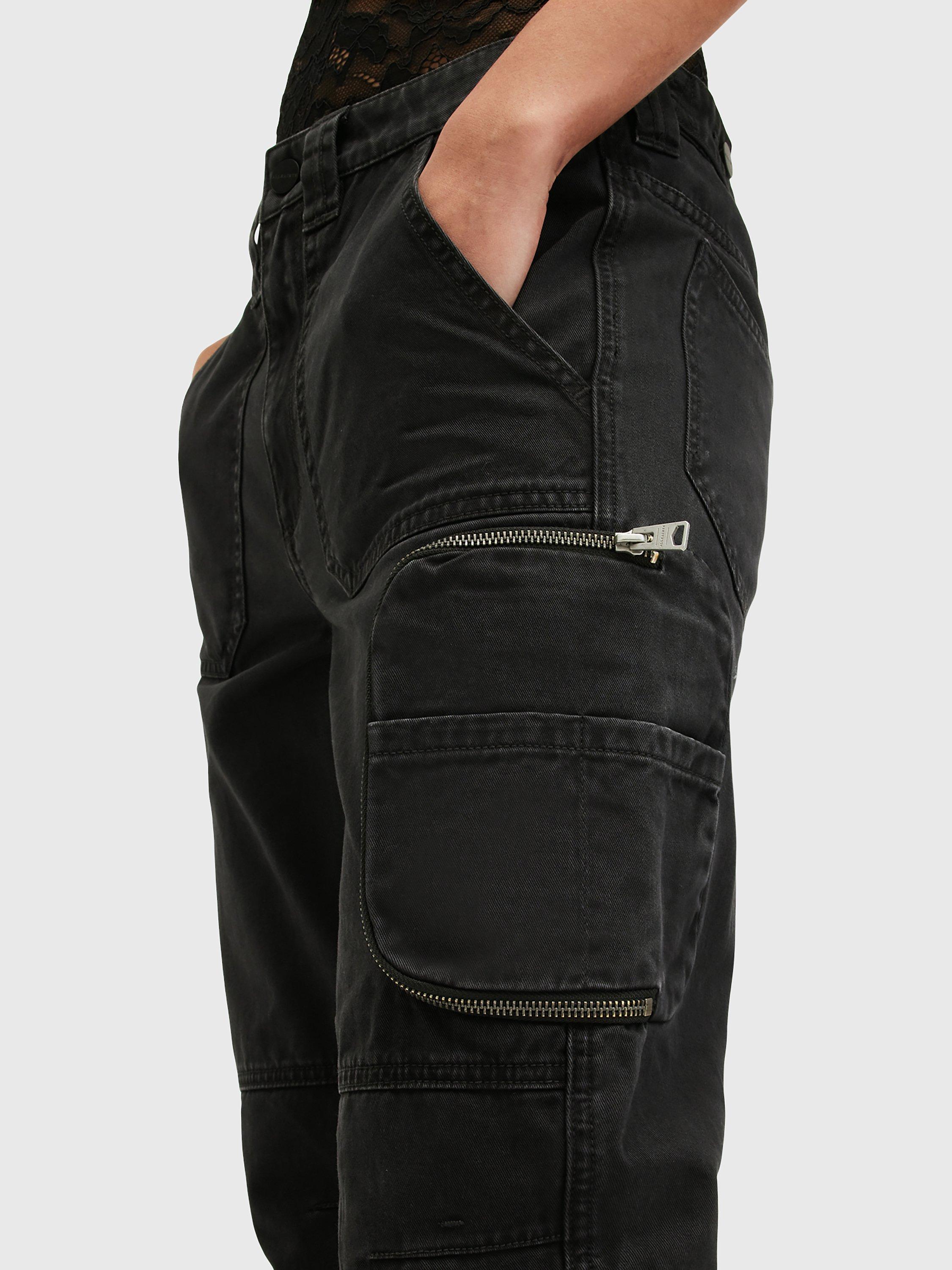 Product image 8 of 10, which shows AllSaints Florence Denim Joggers, Nearly Black, 6
