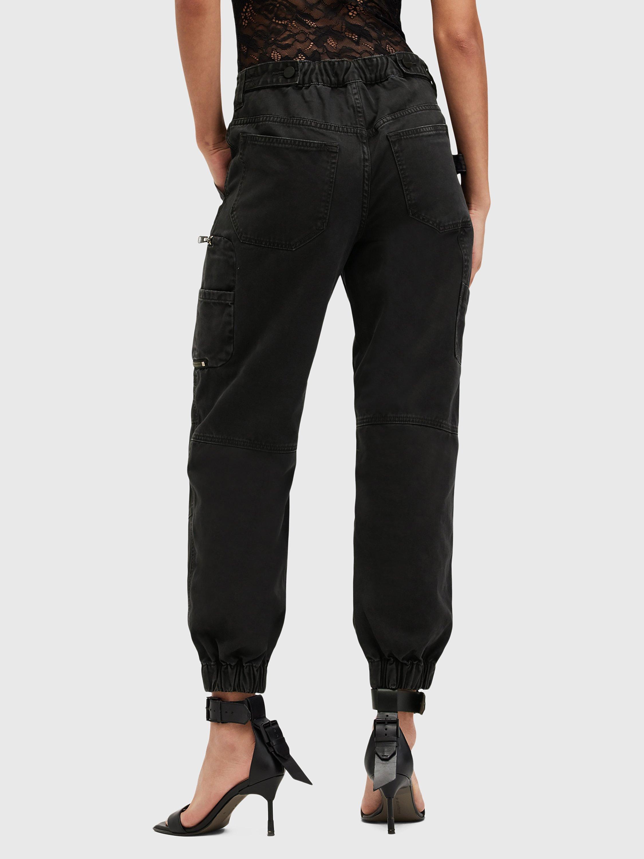 Product image 10 of 10, which shows AllSaints Florence Denim Joggers, Nearly Black, 6