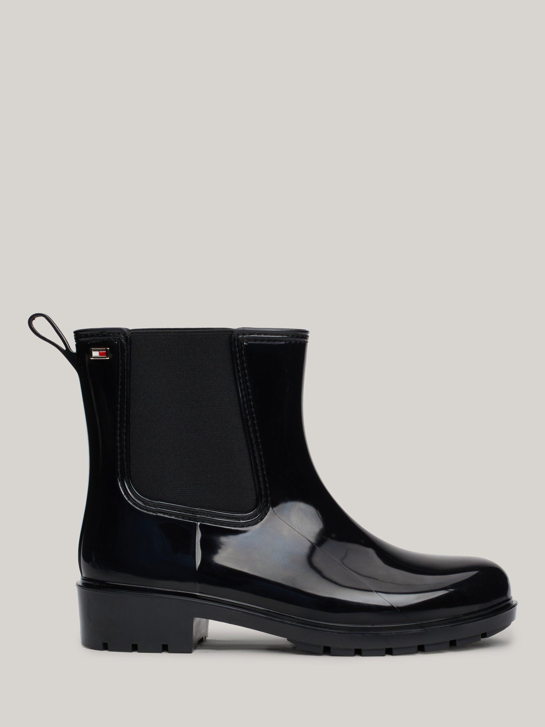 Black boots tommy hilfiger best sale