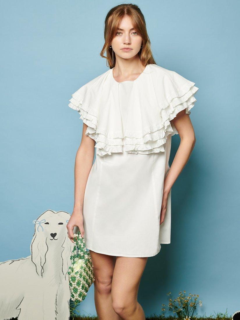 Sister Jane Collie Lace Trim Mini Dress, White