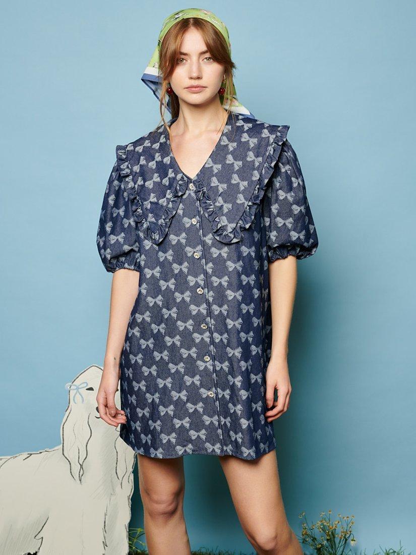 Sister Jane Ziggy Denim Mini Dress, Blue