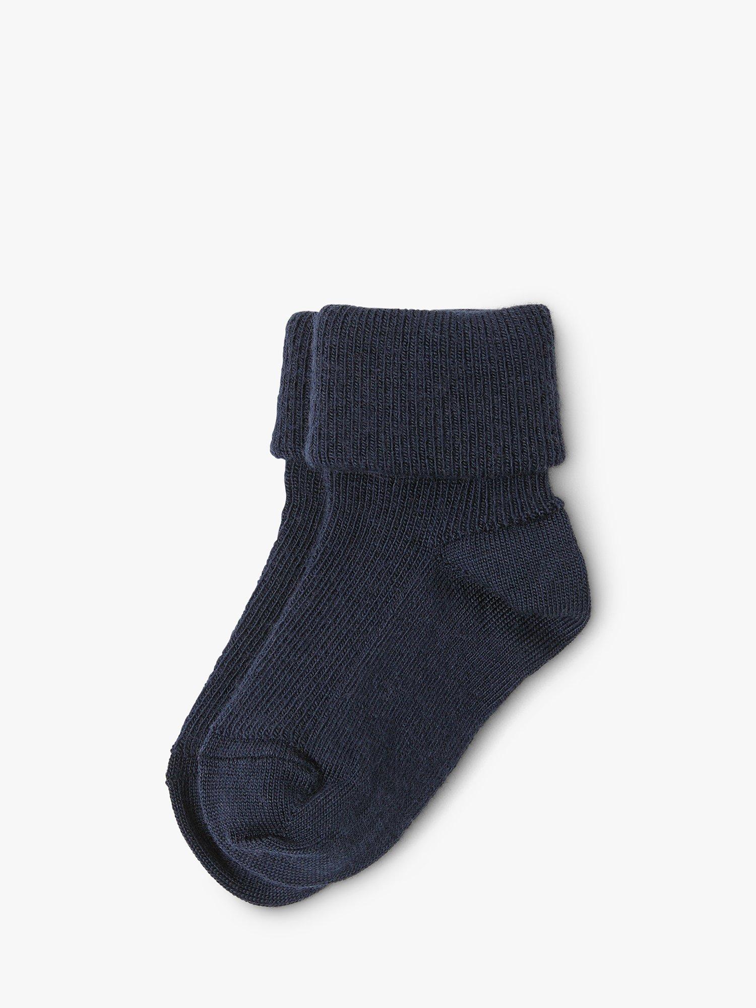 Product image 1 of 1, which shows Polarn O. Pyret Baby Merino Wool Blend Socks, Blue, 0-1 months