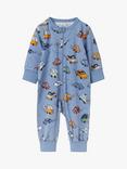 Polarn O. Pyret Baby Organic Cotton Blend Car Sleepsuit, Blue