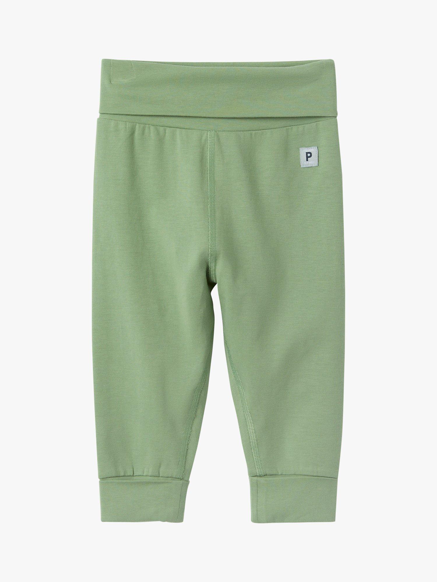 Polarn O. Pyret Baby Organic Cotton Blend Cuffed Leggings, Green