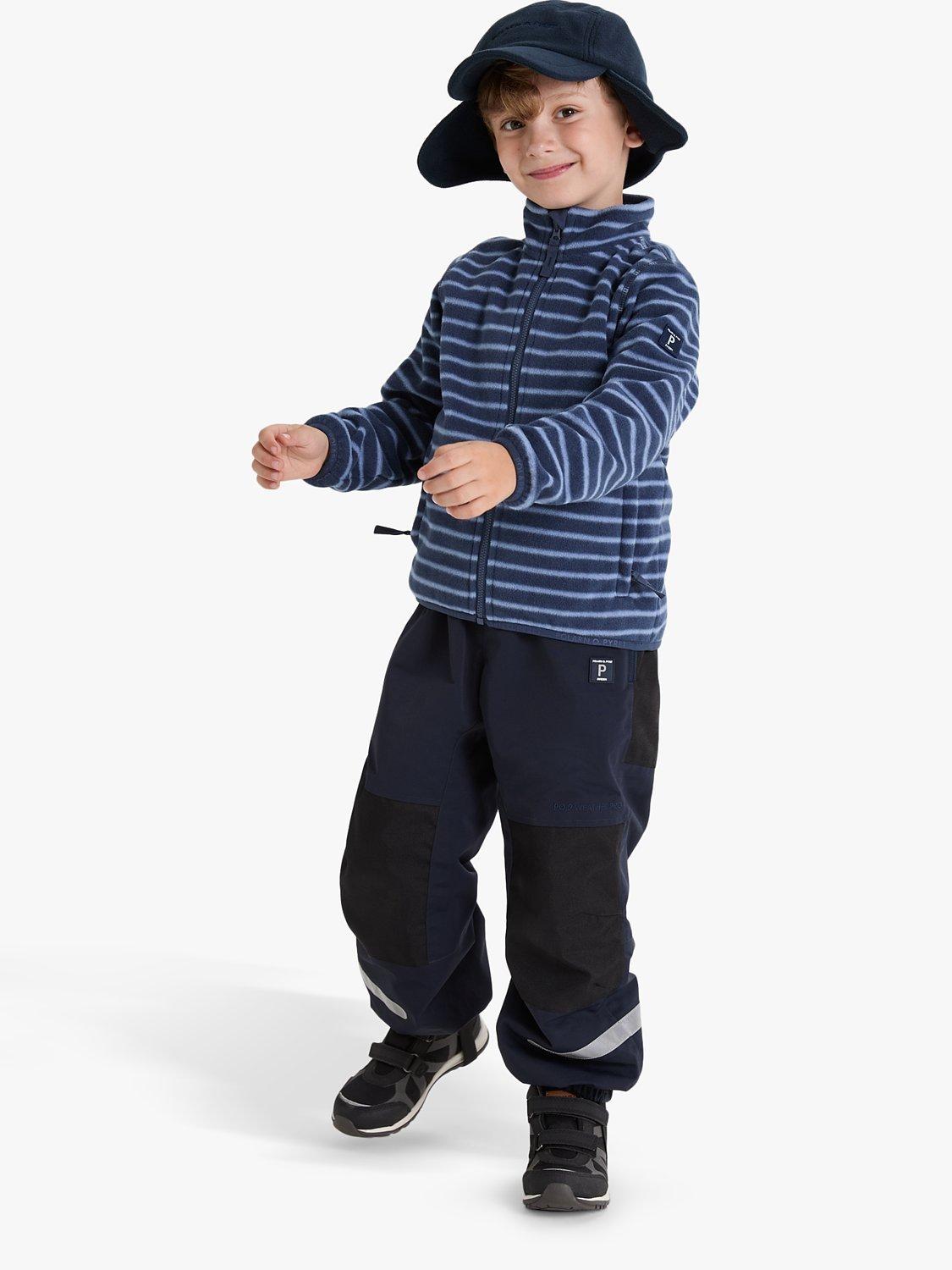 Polarn O. Pyret Kids' Stripe Fleece Jacket, Blue
