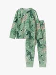 Polarn O. Pyret Kids' Lynx Long Sleeve Pyjama Set, Green