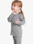 Polarn O. Pyret Kids' Merino Long Sleeve Top, Grey Melange