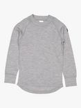 Polarn O. Pyret Kids' Merino Long Sleeve Top, Grey Melange