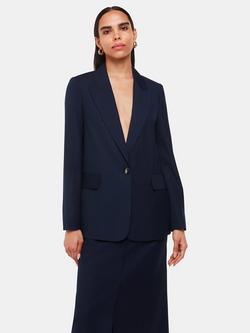 Whistles Pinstripe Blazer, Navy/Multi, Navy/Multi