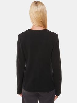 Whistles Lucy V Neck Jersey Jacket, Black - view 2, Black