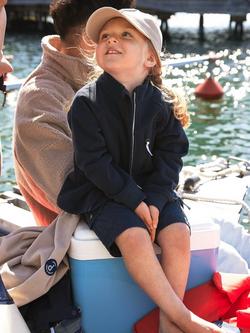 Polarn O. Pyret Kids' Wind & Waterproof Fleece Jacket, Blue - view 2, Blue